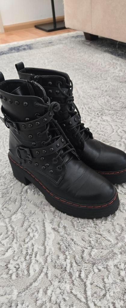 "Biker boots" maat 38, Kleding | Heren, Schoenen, Zo goed als nieuw, Boots, Zwart, Ophalen