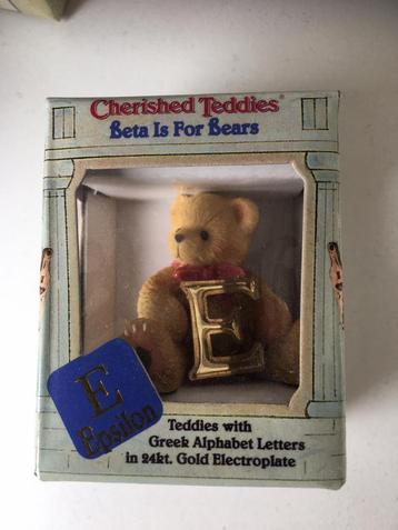 Cherished Teddies Grieks Alfabet Letter Epsilon (nieuw) beschikbaar voor biedingen