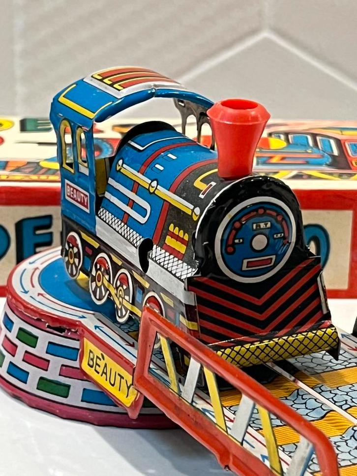 Vintage blikken trein “Wonder Loco” compleet met doos, Antiek en Kunst, Antiek | Speelgoed, Verzenden