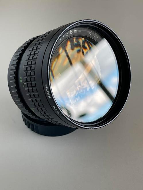 Pallas AM 28mm f/2.8 groothoek M42 + zonnekap en UV filter, Audio, Tv en Foto, Fotografie | Lenzen en Objectieven, Groothoeklens