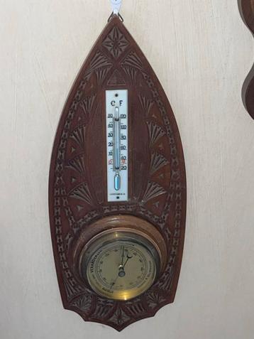 Antieke Barometer en Thermometer beschikbaar voor biedingen