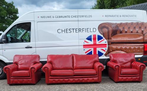 Chesterfield bankstel 3+1+1 origineel Engels met certificaat, Huis en Inrichting, Banken | Bankstellen, Gebruikt, 75 tot 100 cm