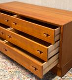 H.W. Klein Bramin Denmark Dressoir Lowboard Teak, Ophalen, 100 tot 150 cm, 5 laden of meer, Zo goed als nieuw