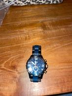 Fossil Horloge Blauw/Zwart, Sieraden, Tassen en Uiterlijk, Horloges | Heren, Overige merken, Gebruikt, Staal, Polshorloge