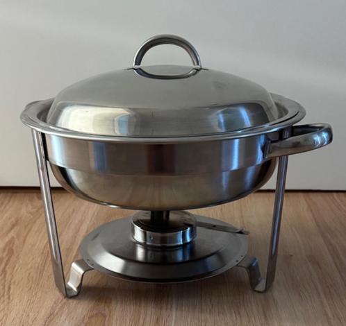 Warmhoudpan Buffetwarmer ronde Chafing Dish doorsnede 30cm, Huis en Inrichting, Keuken | Keukenbenodigdheden, Gebruikt, Ophalen of Verzenden