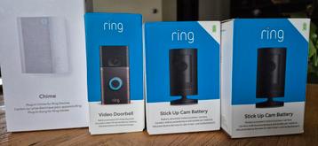 Ring Deurbel, 2x Stick Up Cam, Chime - Compleet Pakket beschikbaar voor biedingen