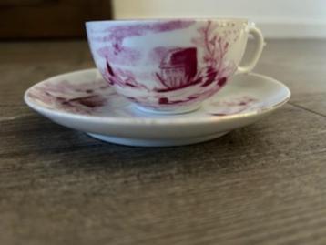 Setje Vintage Serviesgoed (Transferware Kop & Schotel + Lust beschikbaar voor biedingen