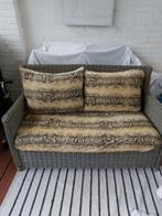 Wicker tuinbank met kussen, Ophalen, Wicker, 2 zitplaatsen