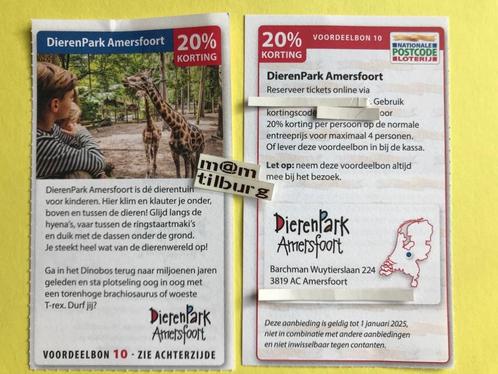 Voordeelbon 10 DierenPark Amersfoort 20% korting p.p., Tickets en Kaartjes, Recreatie | Dierentuinen, Drie personen of meer, Kortingskaart