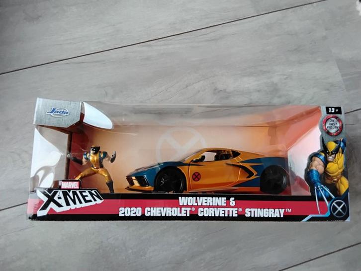 Marvel X-Men Wolverine Corvette Stingray Diecast, Hobby en Vrije tijd, Modelbouw | Auto's en Voertuigen, Nieuw, Auto, Overige merken