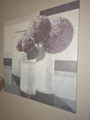 Canvas schilderij van hortensia's  beschikbaar voor biedingen