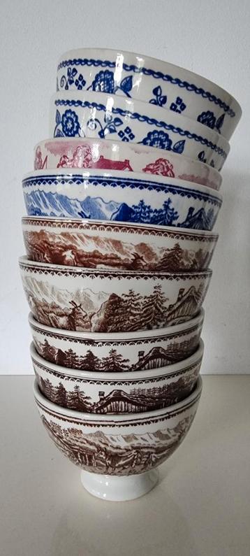 9 vintage spoelkommen Boch Frères Belgium, w.o. Alpes beschikbaar voor biedingen