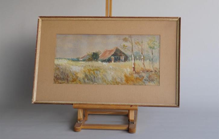 Frans de Nocker - Aquarel Landschap, Antiek en Kunst, Kunst | Tekeningen en Foto's, Ophalen