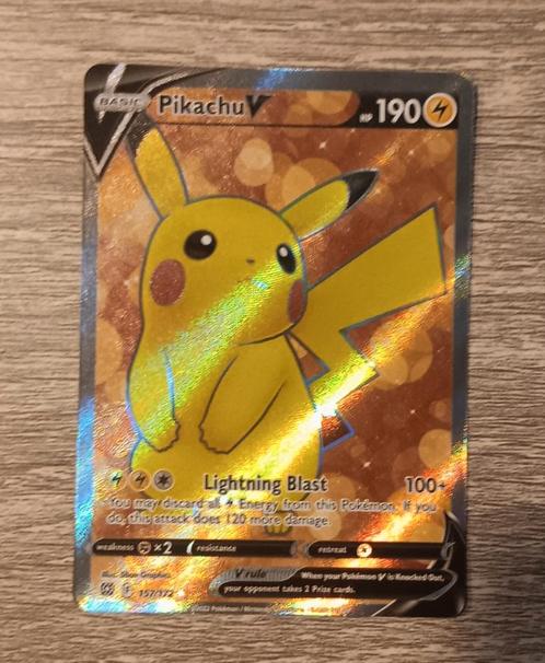 Pikachu V full Art (BRS157), Hobby en Vrije tijd, Verzamelkaartspellen | Pokémon, Zo goed als nieuw, Losse kaart, Ophalen of Verzenden