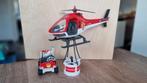 Playmobil brandweer helikopter en auto, Ophalen of Verzenden