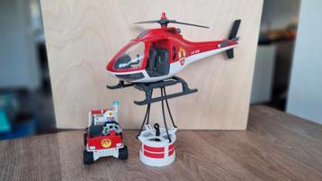 Playmobil brandweer helikopter en auto beschikbaar voor biedingen