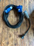 15m cee kabel met haakse koppeling en een frans verloop, Ophalen of Verzenden, Gebruikt