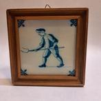 Delfts Blauw Tegeltje in Houten Lijst, Ophalen of Verzenden