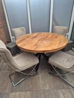 Ronde tafel (130cm) met 4 stoelen, Huis en Inrichting, Tafels | Eettafels, Ophalen of Verzenden