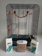 Vogelkooi met voer en zand
!, Ophalen of Verzenden, Gebruikt, Metaal, Vogelkooi