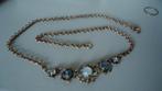 Vintage Goud verguld Doublè ketting met steentjes, Sieraden, Tassen en Uiterlijk, Kettingen, Overige materialen, Verzenden, Zo goed als nieuw
