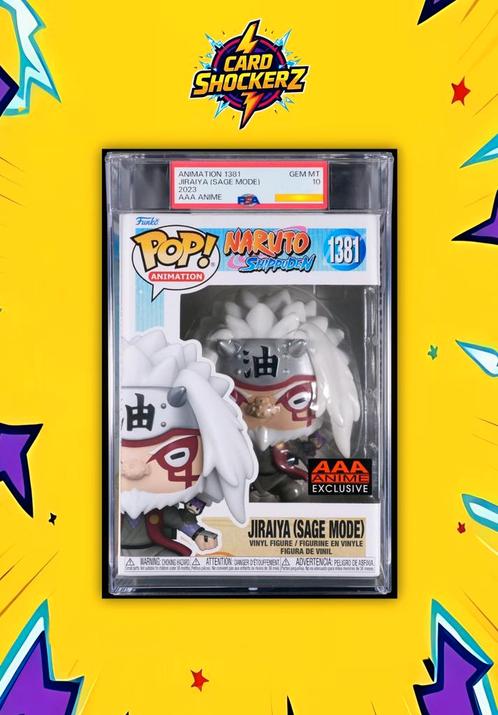 PSA 10 Naruto Shippuden Jiraiya Sage Mode 1381 AAA Exclusive, Hobby en Vrije tijd, Verzamelkaartspellen | Pokémon, Nieuw, Losse kaart