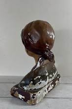 Buste Belle Epoque jonge vrouw met hoofddoek, Antiek en Kunst, Ophalen of Verzenden