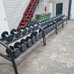 Technogym Pu Dumbells Set 4 kg tot 40kg + Technogym Racks, Sport en Fitness, Ophalen, Zo goed als nieuw, Dumbbell