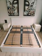 Mooi wit ledikant 160x200 met lattenbodems, Huis en Inrichting, Slaapkamer | Bedden, Ophalen, Wit, Tweepersoons, Zo goed als nieuw