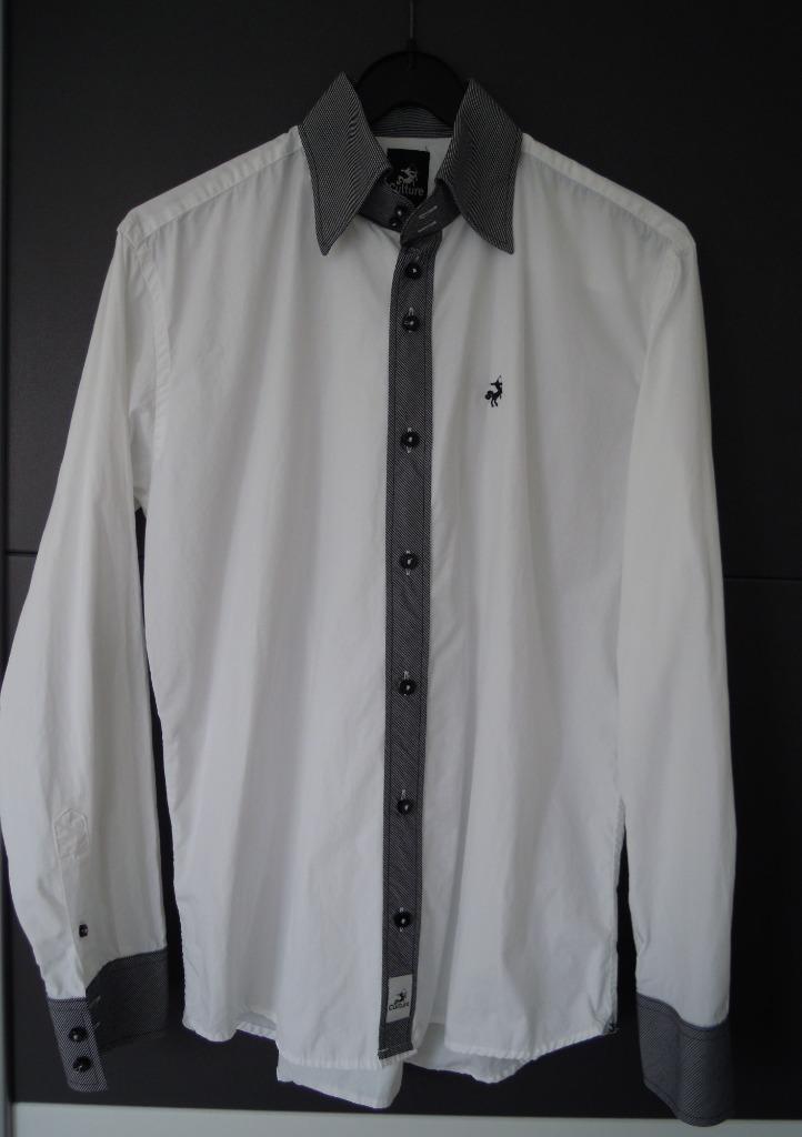 Modern wit getailleerd overhemd (Modern Fit): doe een bod!, Kleding | Heren, Overhemden, Zo goed als nieuw, Halswijdte 39/40 (M)