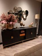 Richmond Blackbone Dressoir - Zwart Visgraat, Ophalen, Zo goed als nieuw, 200 cm of meer, 25 tot 50 cm