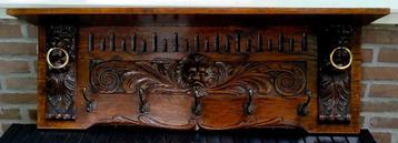 Antieke Leeuwenkop Kapstok - Jugendstil Kapstokhaken - 109CM beschikbaar voor biedingen