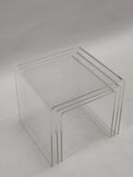 Vintage set bijzettafeltjes plexiglas nesting tables aqryl, Ophalen, ., ., .