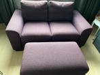 Paars 2-persoons bankje met poef, Ophalen of Verzenden, Zo goed als nieuw, Stof