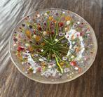 Bloemen glasfusing glazen rond schaal, Schaal, Rond, Nieuw, Ophalen of Verzenden