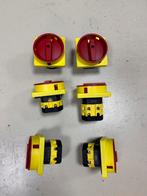 6 nieuwe hoofdschakelaars rood/geel inbouw paneel, Ophalen of Verzenden, Nieuw, Schakelaar