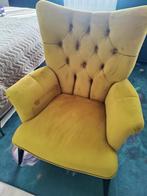 Gele fauteuil - redelijke staat, Huis en Inrichting, Fauteuils, Ophalen, Gebruikt, Minder dan 75 cm, Stof