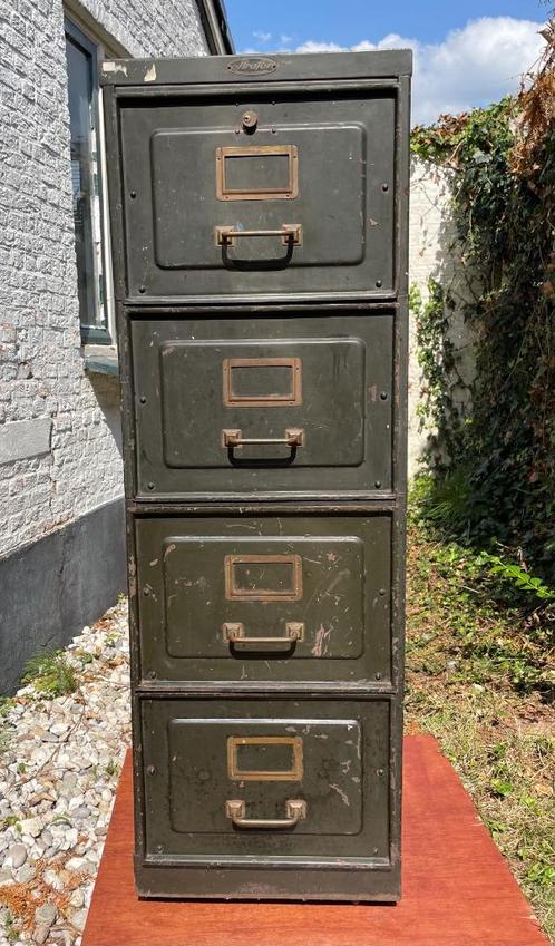 Vintage industriële ladenkast, Strafor-Forges de Strasbourg, Antiek en Kunst, Curiosa en Brocante, Ophalen