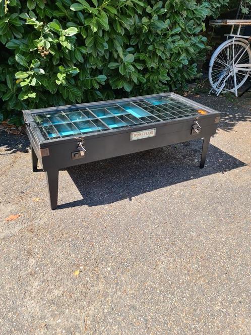 Brocante salontafel met 2 kleppen 122x65x45cm nu €75, Huis en Inrichting, Woonaccessoires | Overige, Zo goed als nieuw, Ophalen