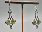 Zilveren Art Deco /Art Nouveau oorbellen  Emaille. 2025/523, Sieraden, Tassen en Uiterlijk, Antieke sieraden, Ophalen of Verzenden