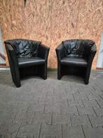 2 zwarte kuipstoeltjes, Huis en Inrichting, Fauteuils, Ophalen, Zo goed als nieuw, Minder dan 50 cm