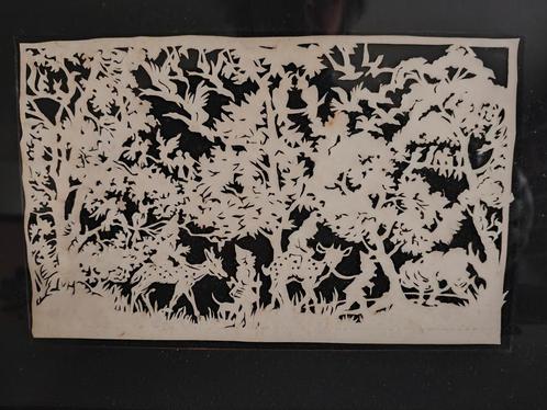 Knipsel knipkunst papercut Scherenschnitt, Antiek en Kunst, Kunst | Overige Kunst, Ophalen of Verzenden