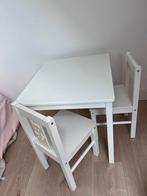 IKEA kritter kindertafel en stoeltjes wit, Gebruikt, Tafel(s) en Stoel(en), Ophalen