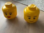 Lego Opbergbox Hoofd - meisje en jongen, Ophalen, Gebruikt, Losse stenen, Lego