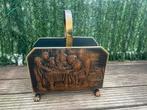 Koperen krantenbak met schatkist afbeelding, Ophalen of Verzenden, Gebruikt