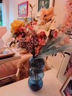 Prachtige vaas met kunstbloemen te koop, Ophalen, Overige kleuren, Minder dan 50 cm, Glas