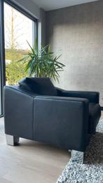 Leolux bank en 2 fauteuils type Diva in bruin buffelleer, Ophalen, Gebruikt, 125 cm of meer, Leer