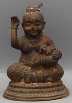 Kind Krishna brons – Bala Krishna beeld India 18 cm, Verzamelen, Religie, Ophalen of Verzenden, Zo goed als nieuw, Beeld(je), Hindoeïsme