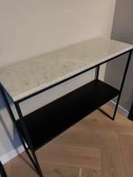 Stijlvolle console tafel/sidetable met echt marmeren blad, 50 tot 100 cm, Ophalen of Verzenden, Zo goed als nieuw, Metaal