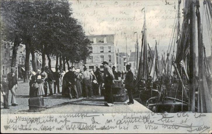 Vlissingen Nieuwendijk st 1905, Verzamelen, Ansichtkaarten | Nederland, Gelopen, Zeeland, Voor 1920, Verzenden
